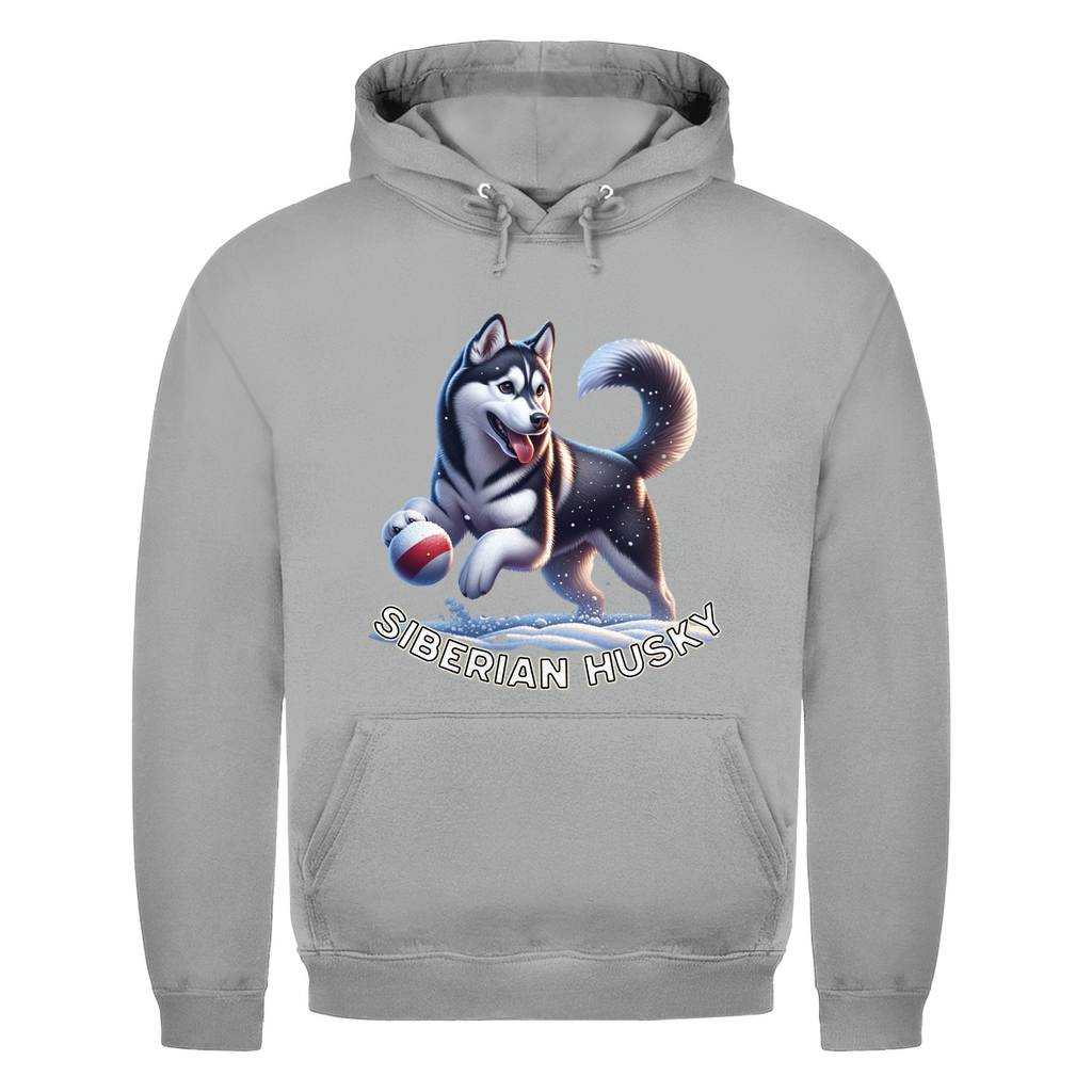 Herren Hoodie Husky spielt im Schnee