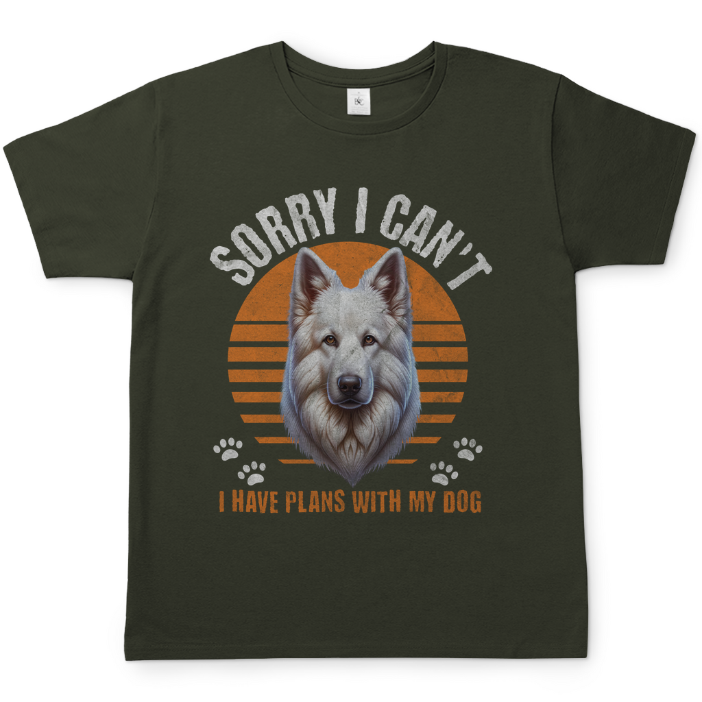 Herren T-Shirt Weißer Schäferhund "Sorry, I can't"