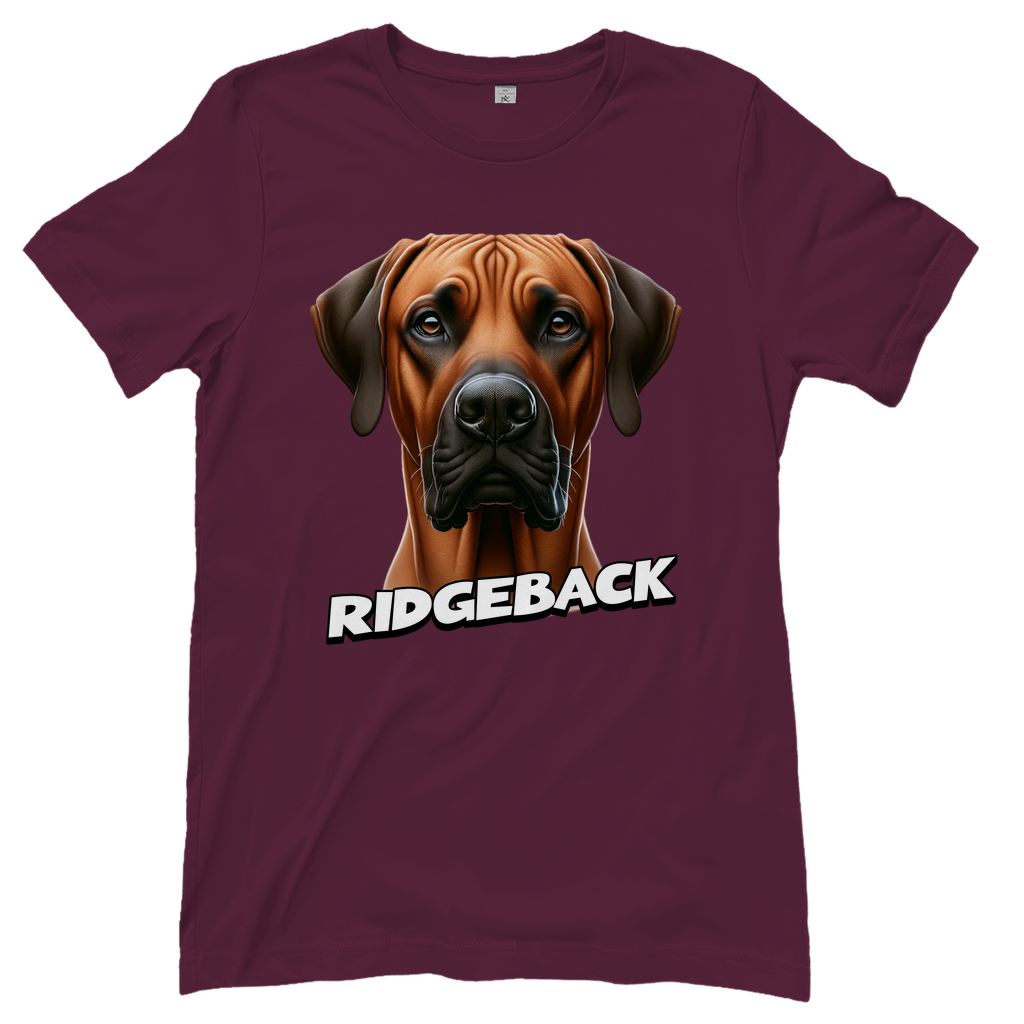 Ridgeback Kopf mit Schriftzug, Damen T-Shirt
