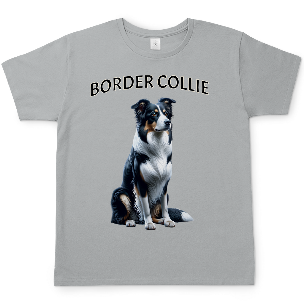 Herren T-Shirt Border Collie sitzend