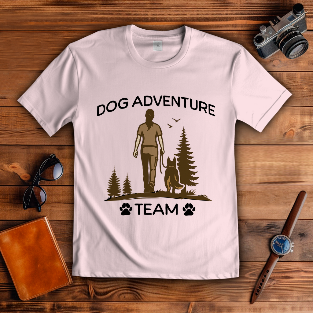 T-Shirt Dog Adventure Team – Für alle, die mit ihrem Hund durchs Leben wandern