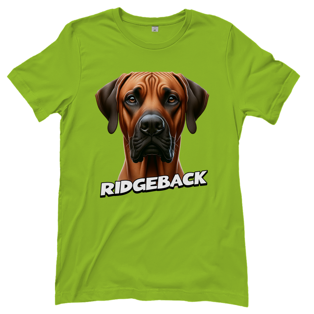 Ridgeback Kopf mit Schriftzug, Damen T-Shirt