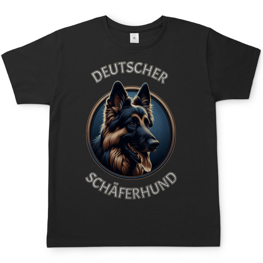 Herren T-Shirt Deutscher Schäferhund Schriftzug mit Kopf