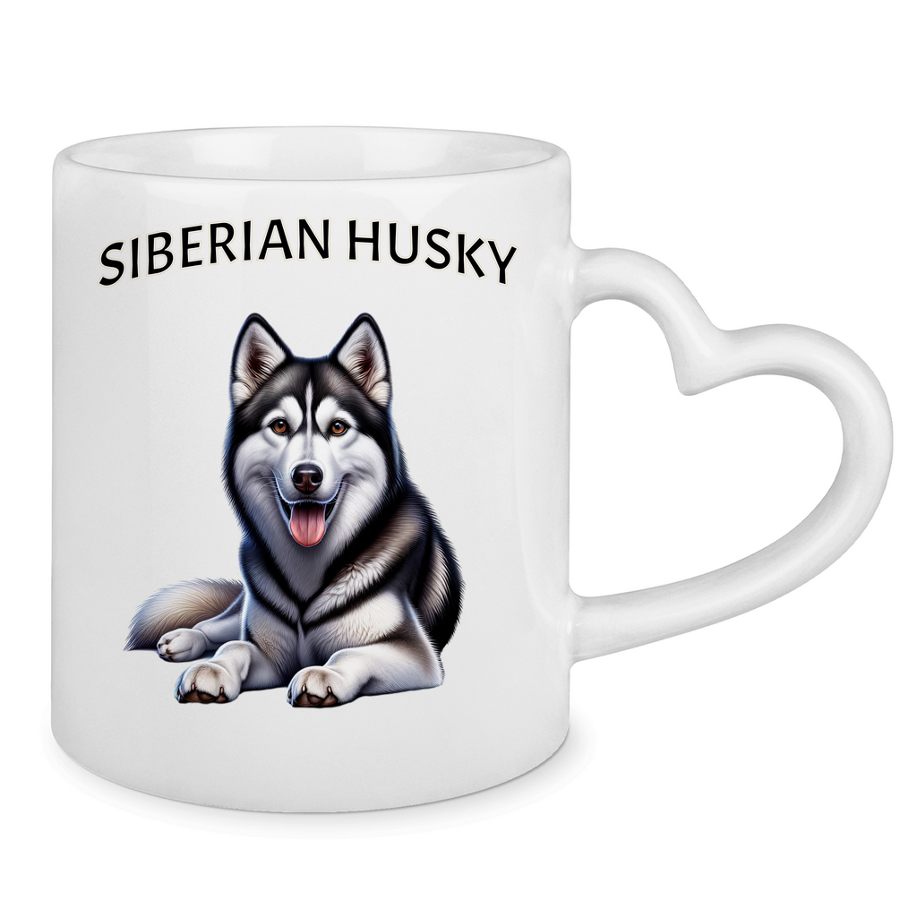 Tasse mit Herzhenkel Siberian Husky