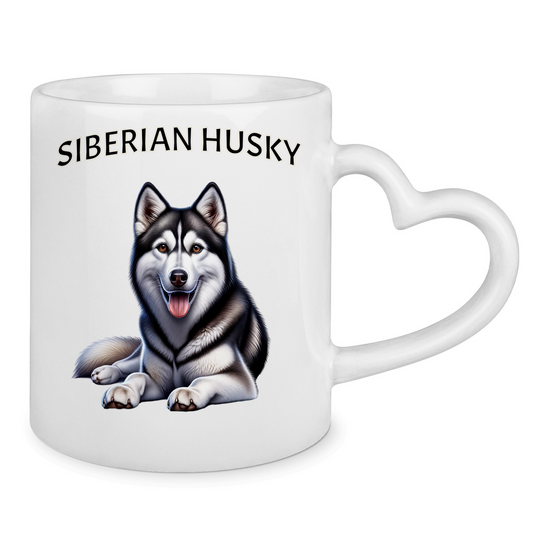 Tasse mit Herzhenkel Siberian Husky