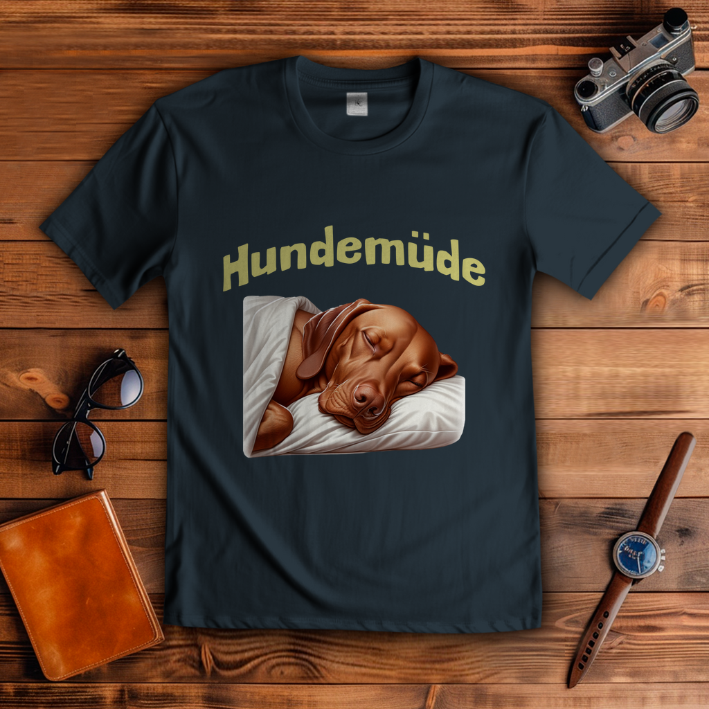 Herren T-Shirt Hundemüde mit Magyar Viszla