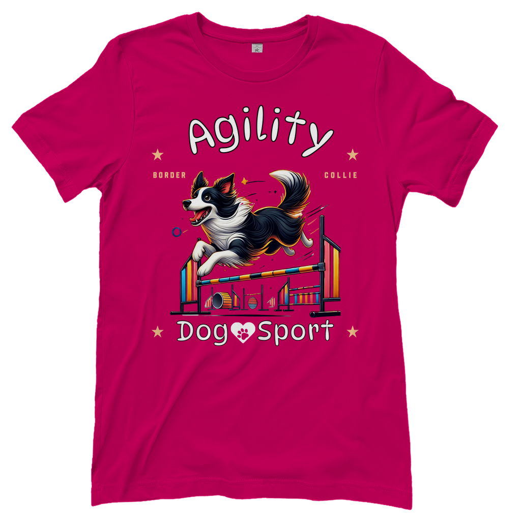 Stylisches Damen-T-Shirt für Agility-Fans! Mit Border Collie-Motiv