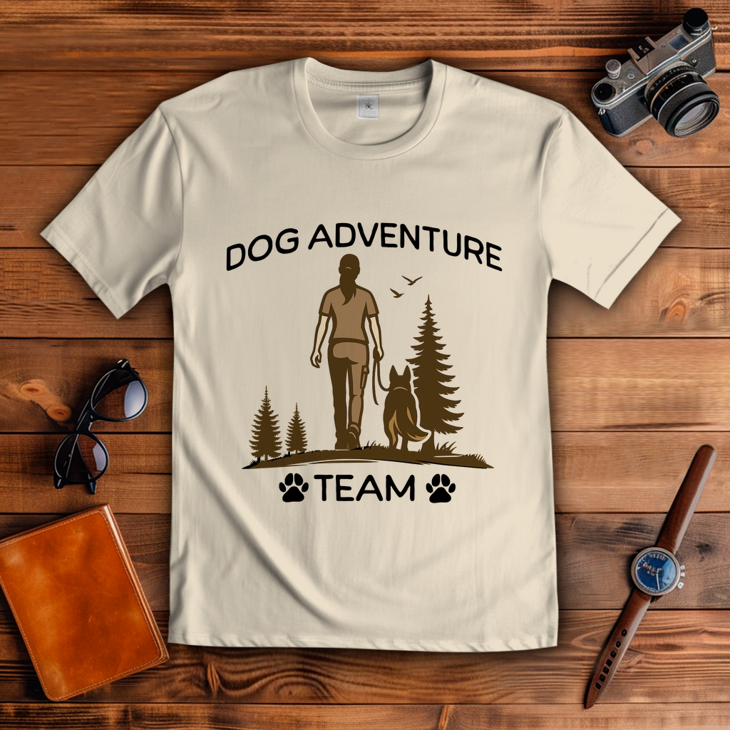 T-Shirt Dog Adventure Team – Für alle, die mit ihrem Hund durchs Leben wandern
