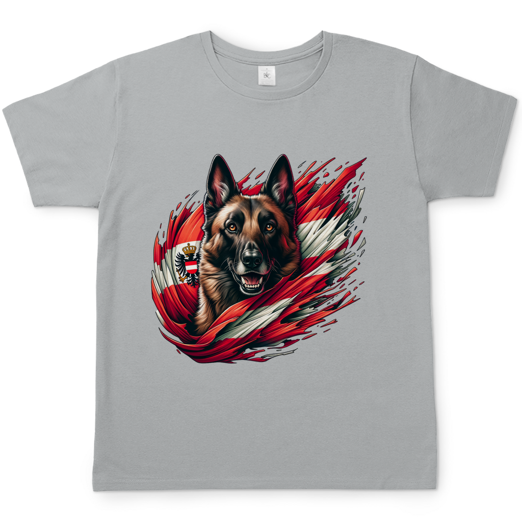 Herren T-Shirt Malinois mit Flagge Österreich