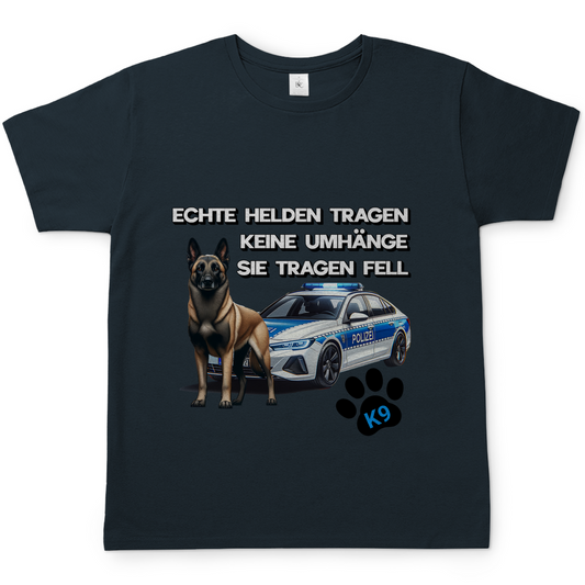 Echte Helden tragen Fell – K9 Malinois Polizeihund Herren T-Shirt