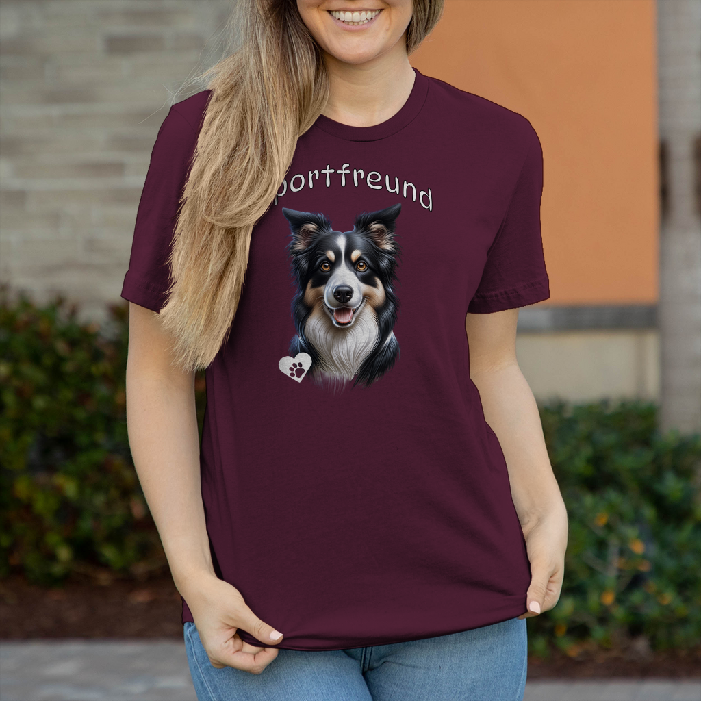 Damen T-Shirt Border Collie Sportfreund