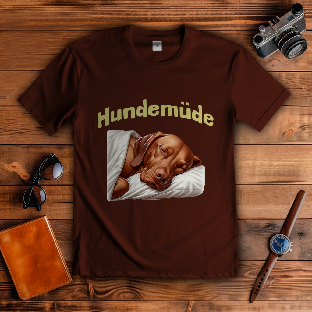 Herren T-Shirt Hundemüde mit Magyar Viszla
