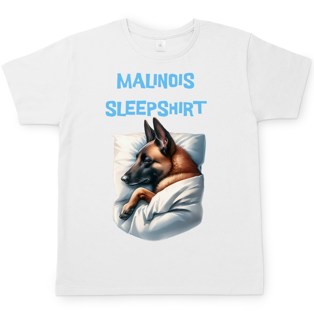 Malinois Sleep Shirt Herren T-Shirt Malinois im Bett