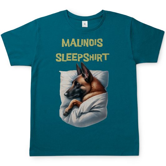 Malinois Sleep Shirt Herren T-Shirt Malinois im Bett