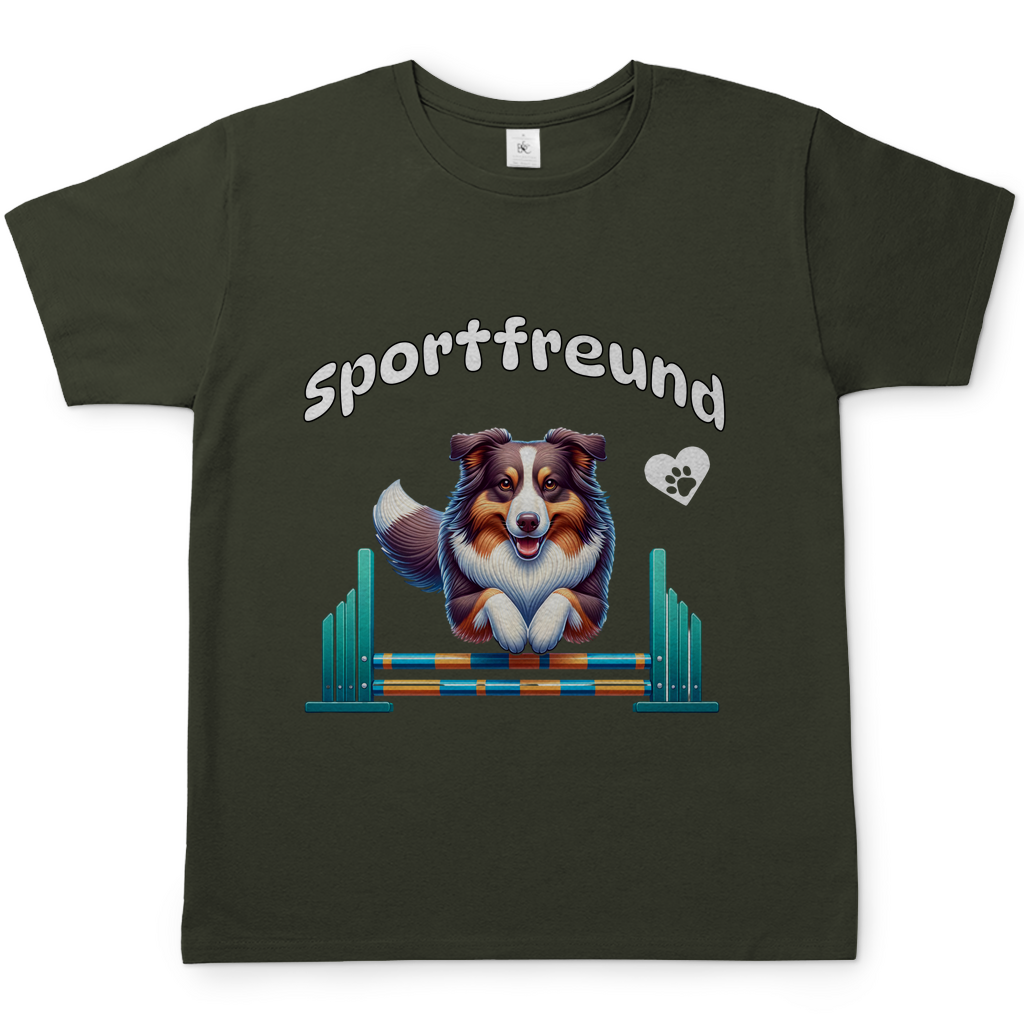 Herren T-Shirt Sportfreund Australian Shepherd