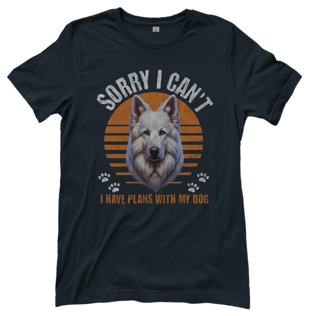 Damen T-Shirt Weißer Schäferhund "Sorry, I can't"