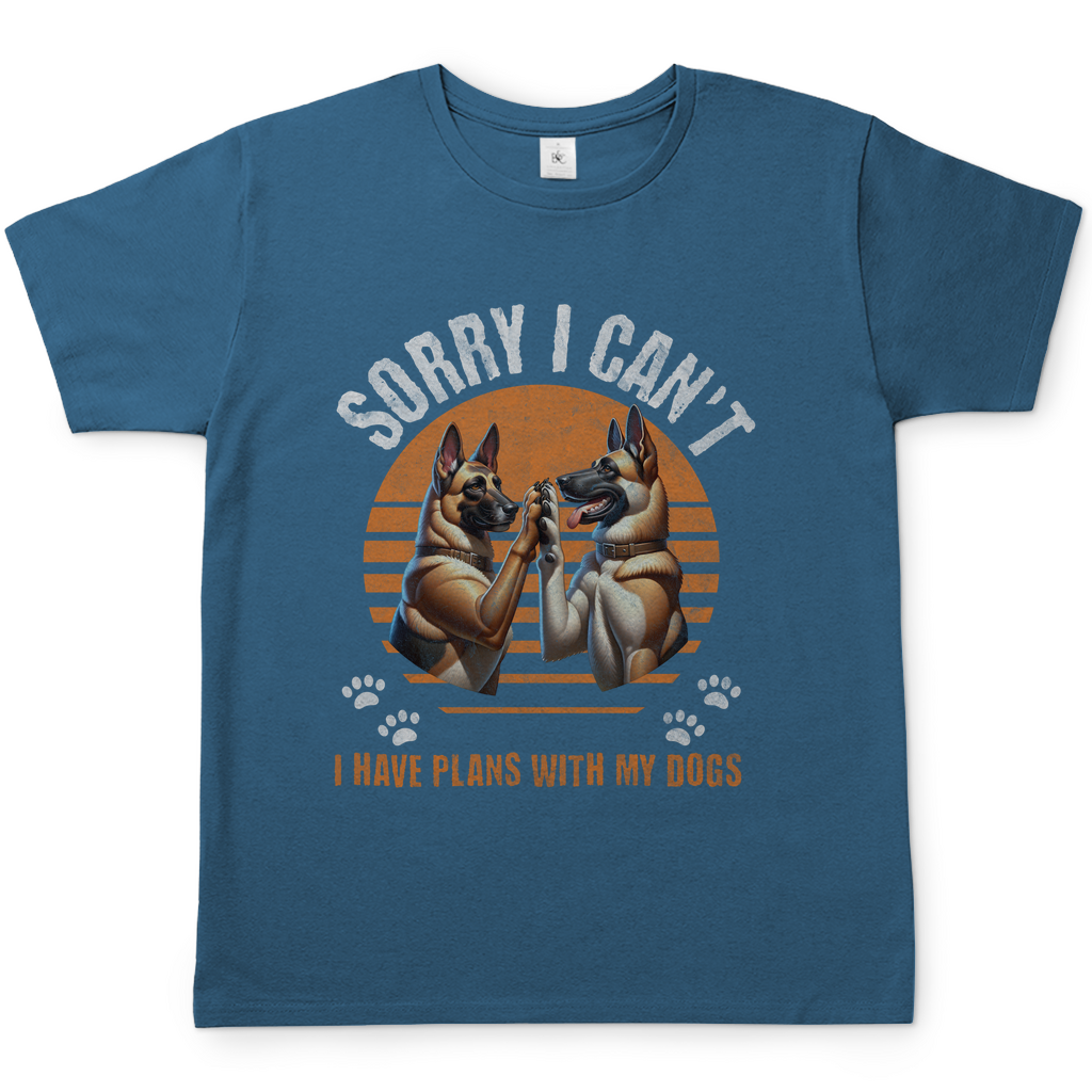 Malinois-Fan T-Shirt, Unisex "Pfotenklatscher mit zwei Malis"