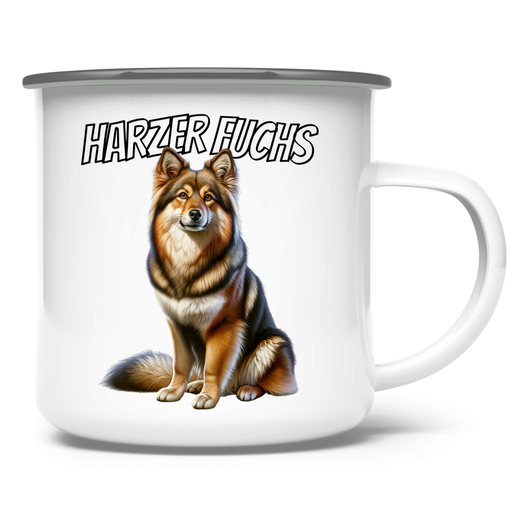 Emaille Tasse Harzer Fuchs
