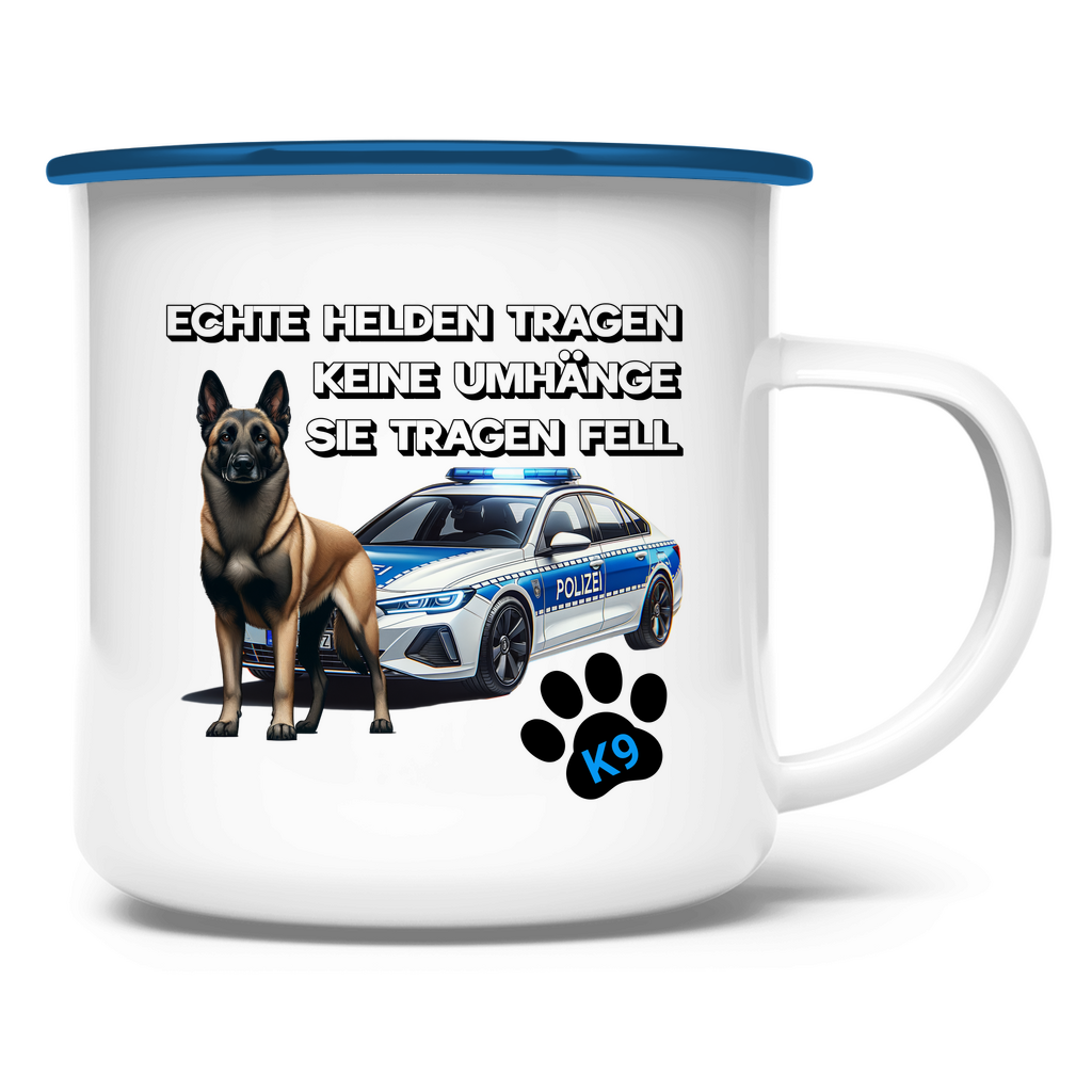 Malinois Polizeihund K9 Emaille-Tasse 🐾☕