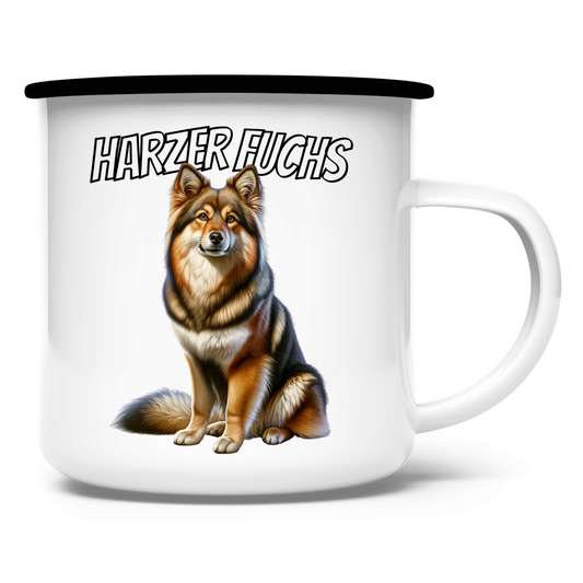 Emaille Tasse Harzer Fuchs