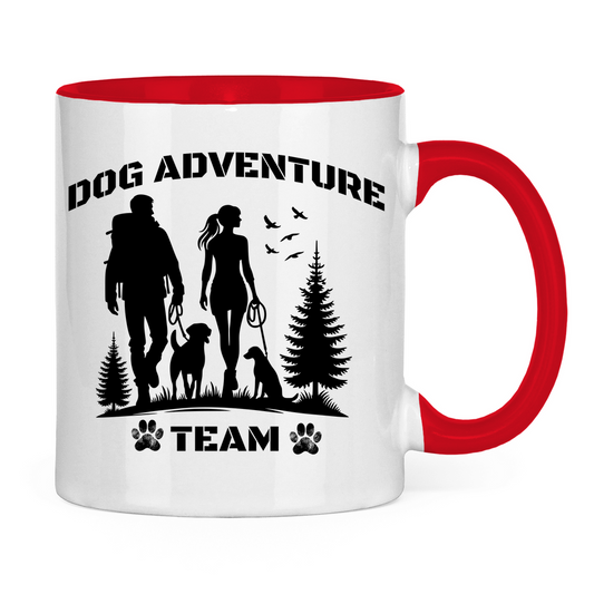 Hund, Abenteuer, Freizeit Tasse zweifarbig Dog Adventure Team