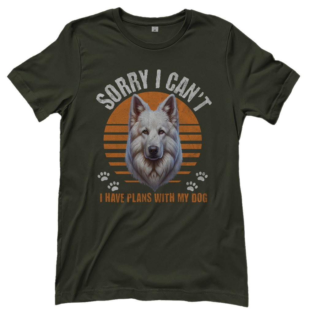 Damen T-Shirt Weißer Schäferhund "Sorry, I can't"