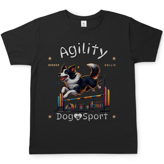 Herren T-Shirt Agility mit Border Collie