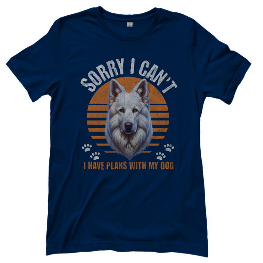 Damen T-Shirt Weißer Schäferhund "Sorry, I can't"