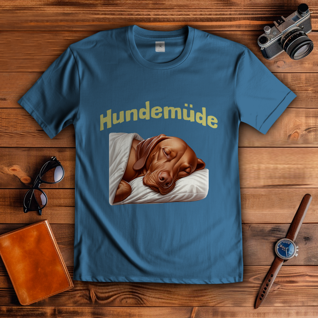 Herren T-Shirt Hundemüde mit Magyar Viszla