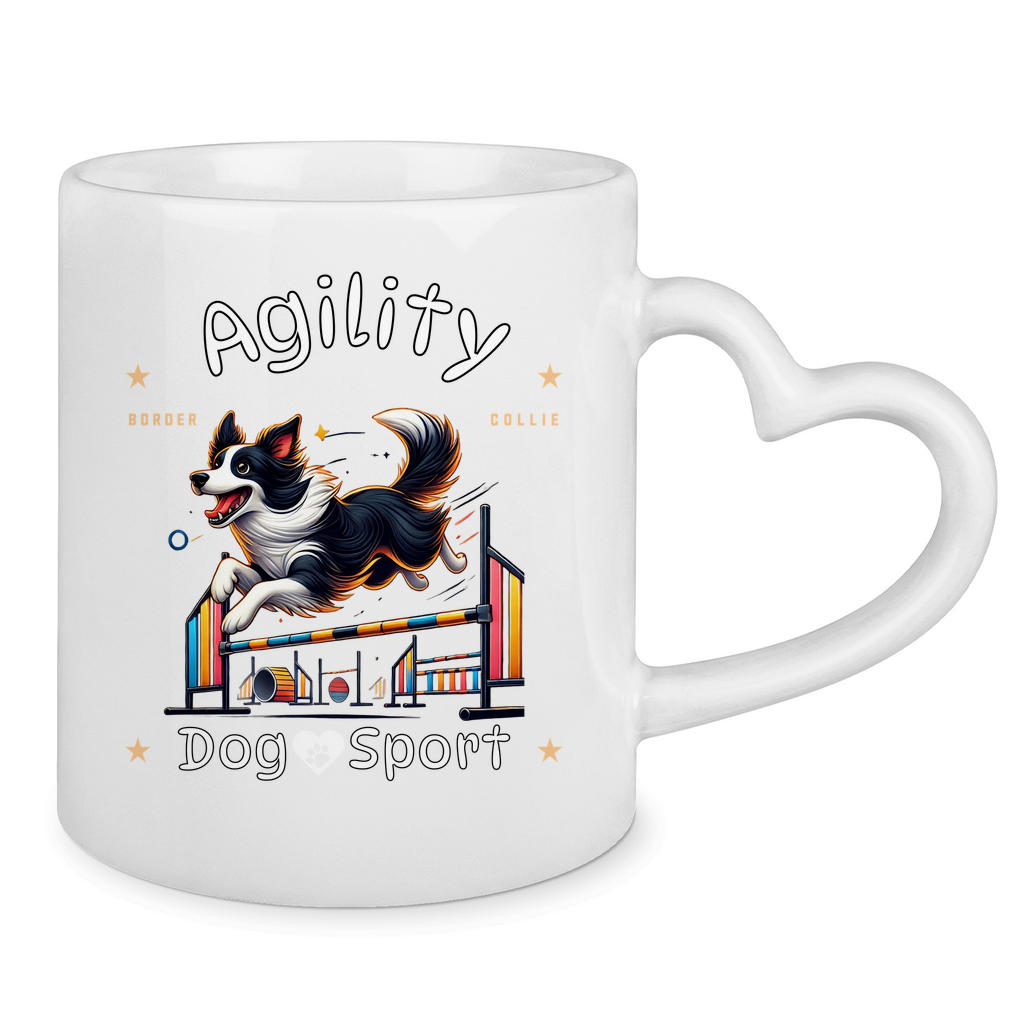 Tasse mit Herzhenkel Agility Border Collie