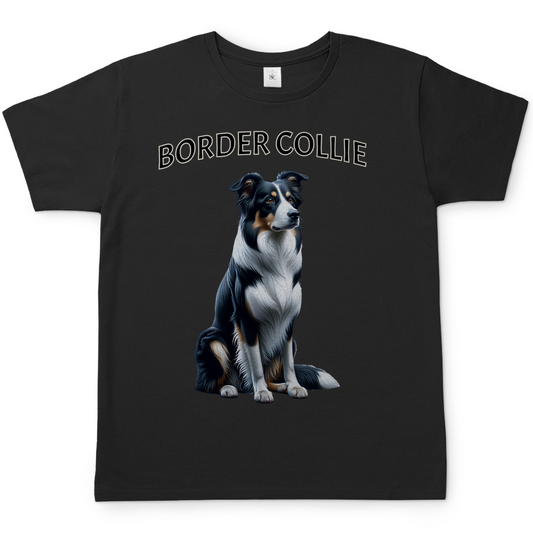 Herren T-Shirt Border Collie sitzend