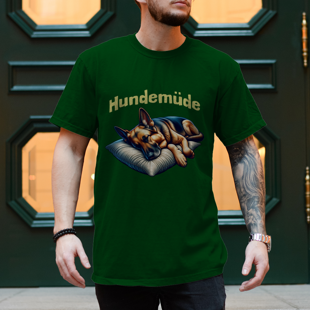 Herren T-Shirt Hundemüde DSH 1