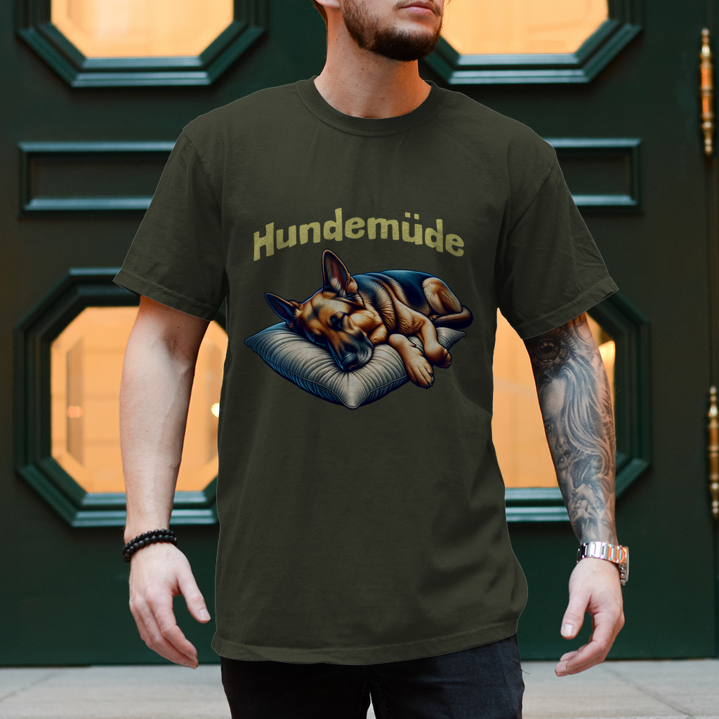 Herren T-Shirt Hundemüde DSH 1