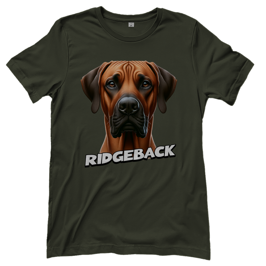 Ridgeback Kopf mit Schriftzug, Damen T-Shirt