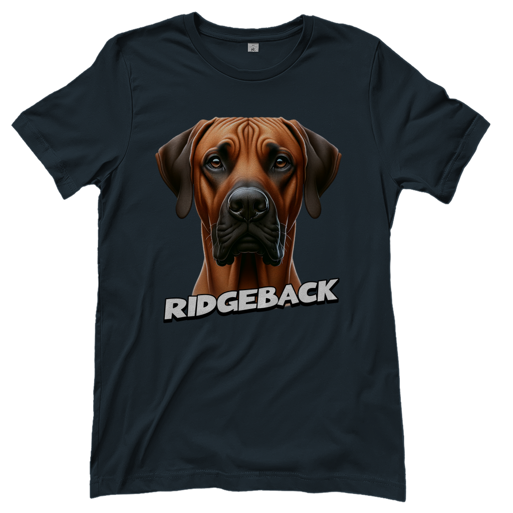 Ridgeback Kopf mit Schriftzug, Damen T-Shirt