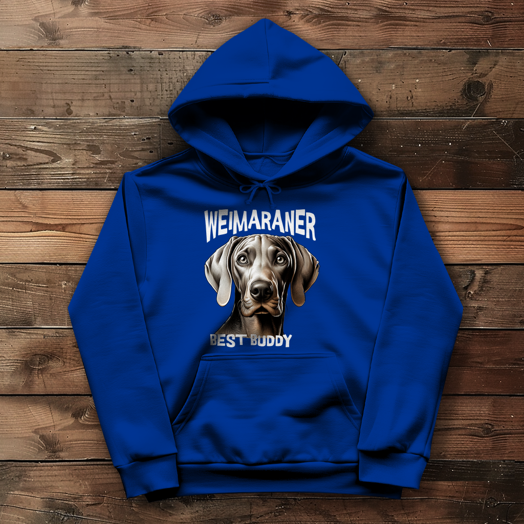Weimaraner Kopf mit Schriftzug Best Buddy, Damen Hoodie