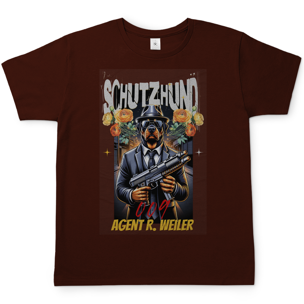Hundefan-T-Shirt Agent Weiler – Schutzhund mit Stil