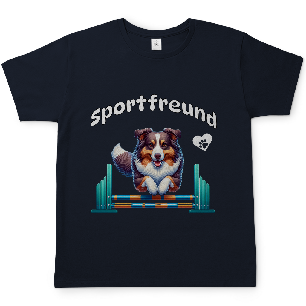 Herren T-Shirt Sportfreund Australian Shepherd