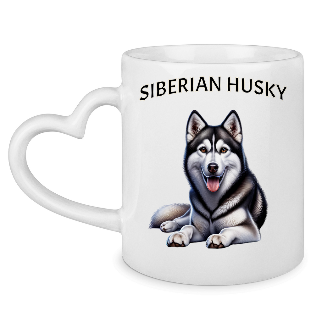 Tasse mit Herzhenkel Siberian Husky