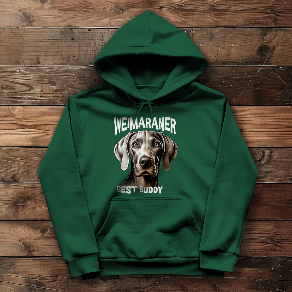 Weimaraner Kopf mit Schriftzug Best Buddy, Damen Hoodie