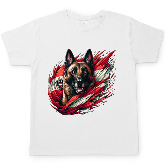 Herren T-Shirt Malinois mit Flagge Österreich