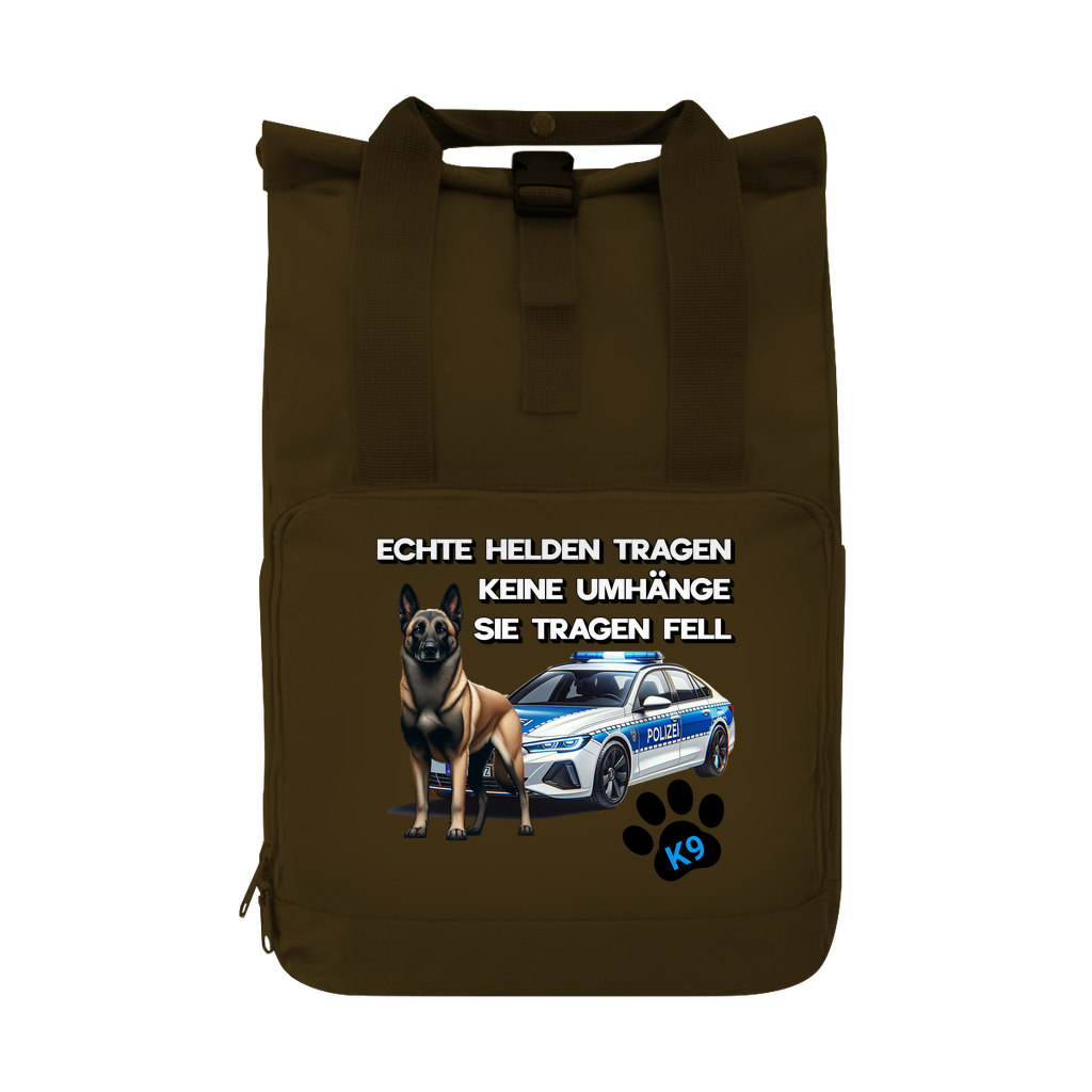 Rucksack Echte Helden tragen Fell, Polizeihund