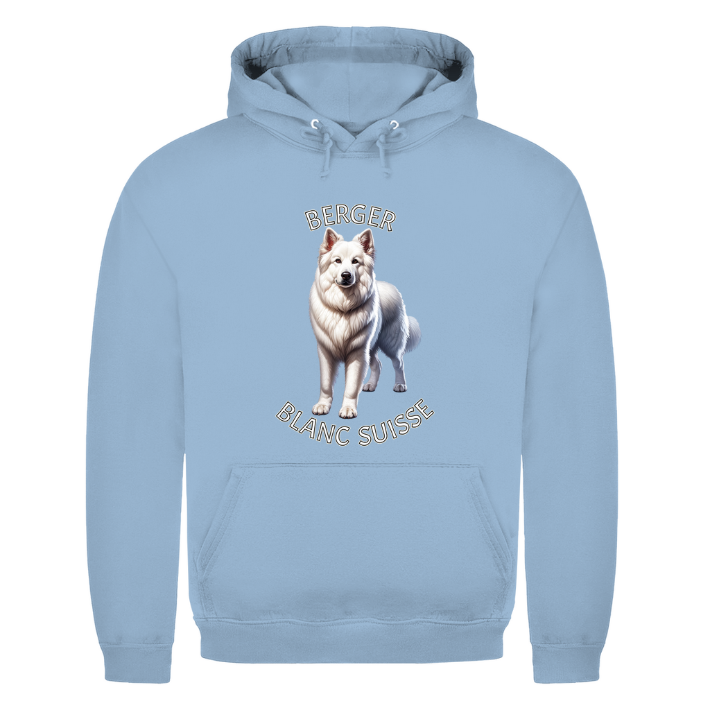 Herren Hoodie Berger Blanc Suisse, Weißer Schäferhund