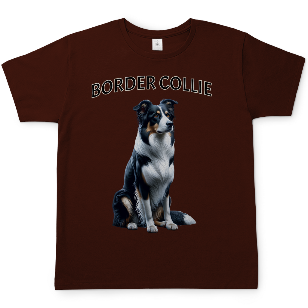 Herren T-Shirt Border Collie sitzend