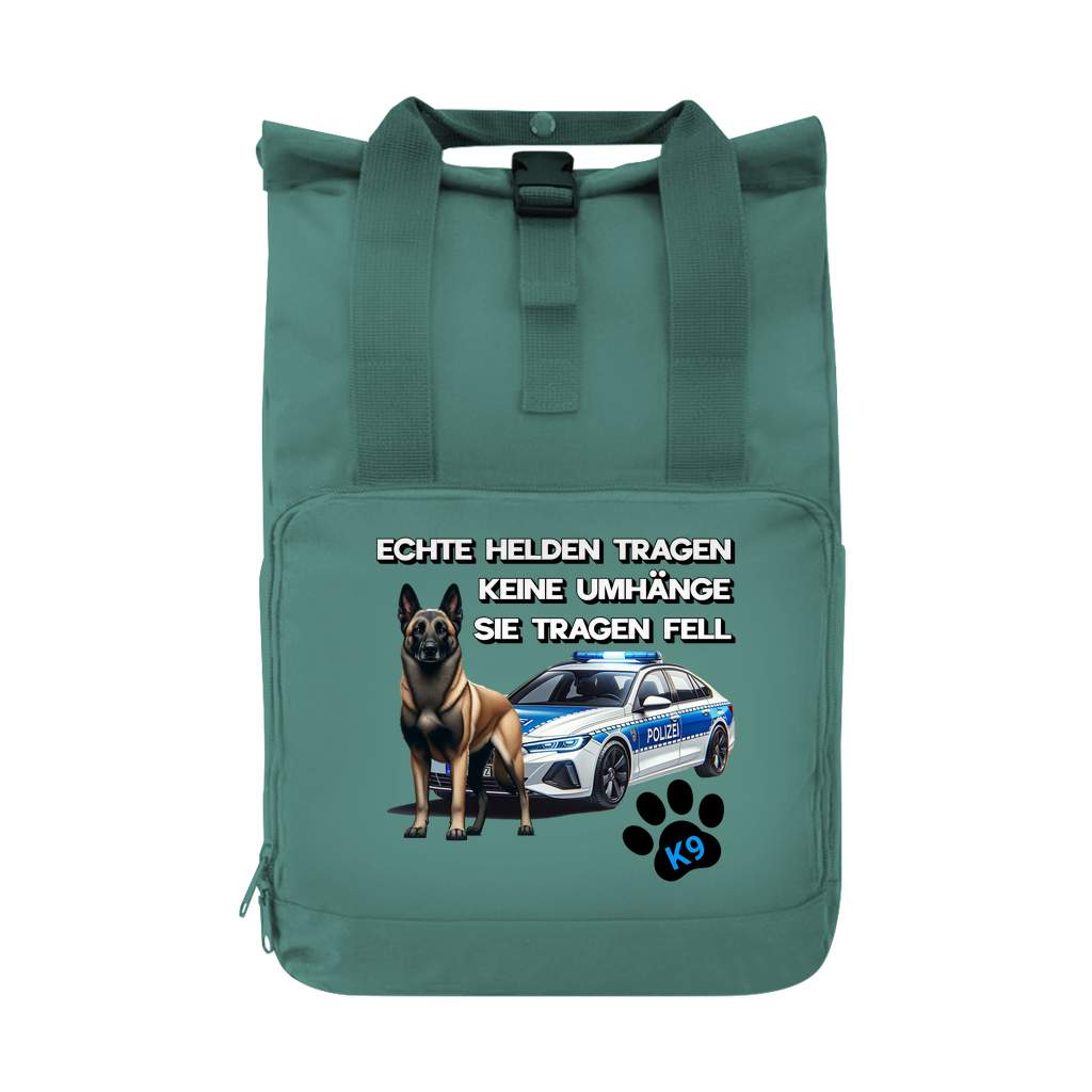 Rucksack Echte Helden tragen Fell, Polizeihund
