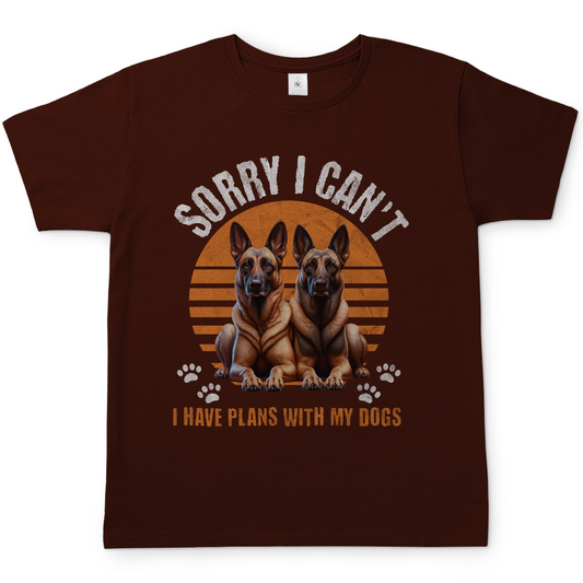 Malinois T-Shirt „Sorry i can‘t…“ Hundefanshirt, unisex