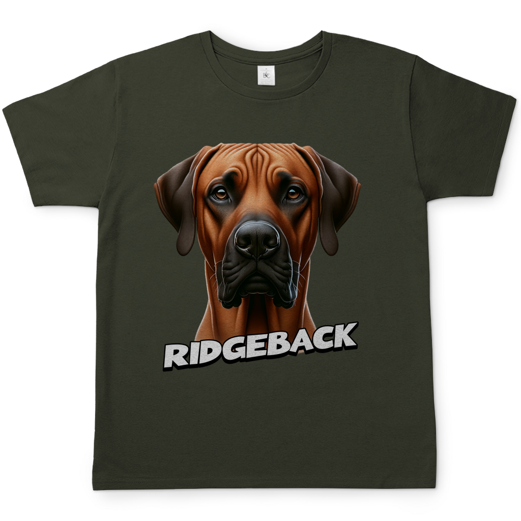 Herren T-Shirt Ridgeback Kopf mit Schriftzug