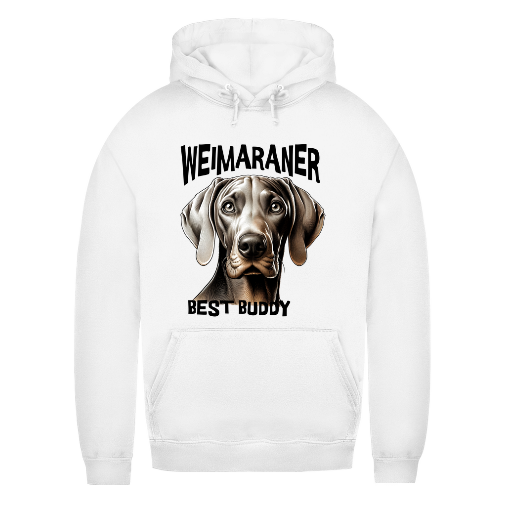 Weimaraner Kopf mit Schriftzug Best Buddy, Damen Hoodie