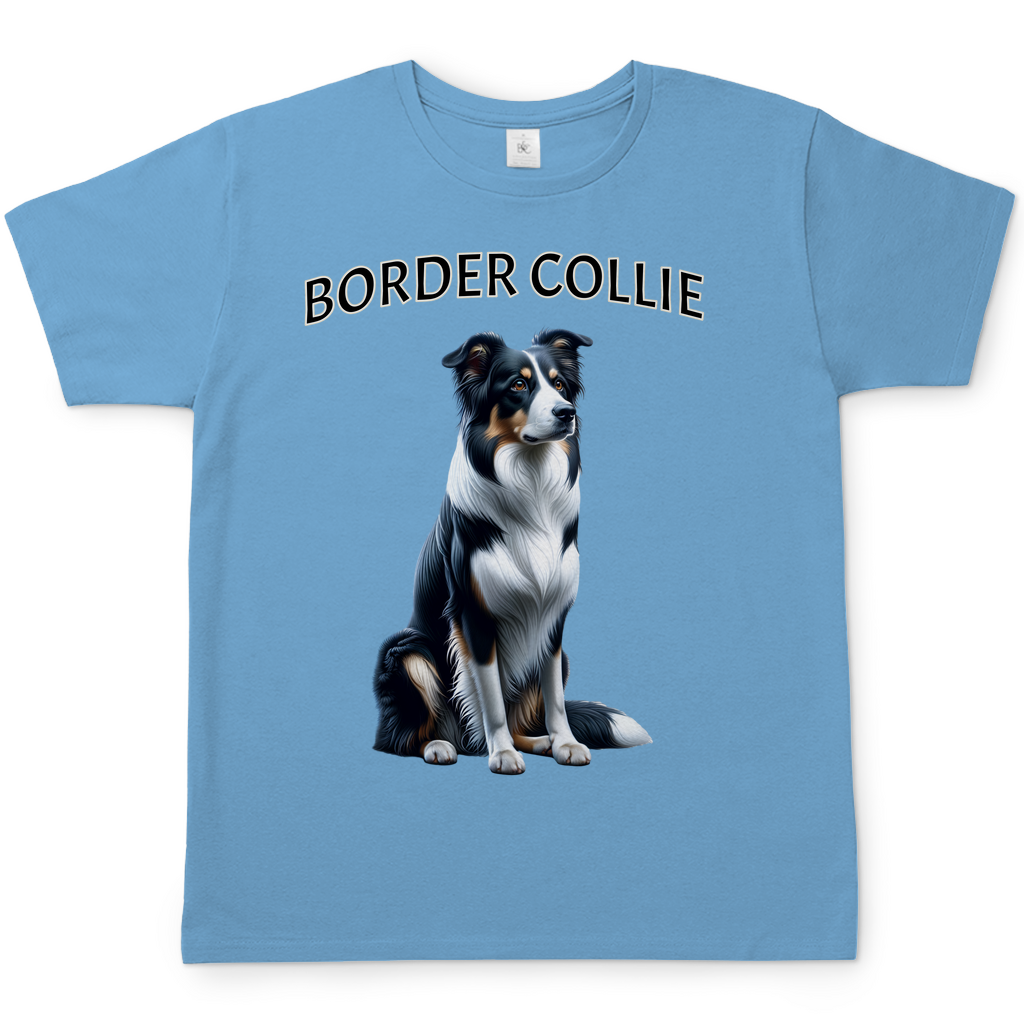 Herren T-Shirt Border Collie sitzend
