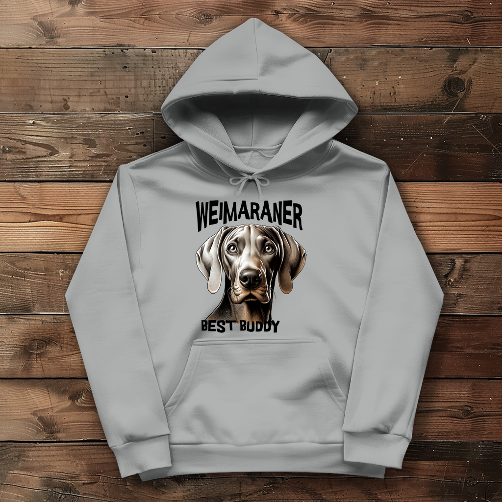 Weimaraner Kopf mit Schriftzug Best Buddy, Damen Hoodie